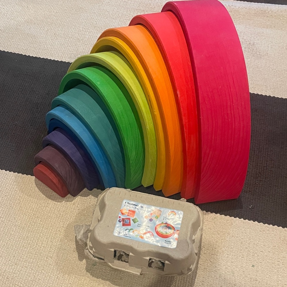 Original Grimm Colorful Wooden Rainbow Stacker